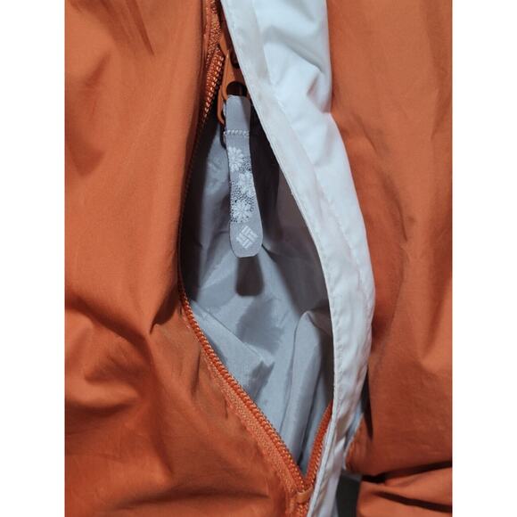 Columbia XCO Jacket Women Medium Orange White PACKABLE Full Zip Hooded Softshell - Picture 6 of 11